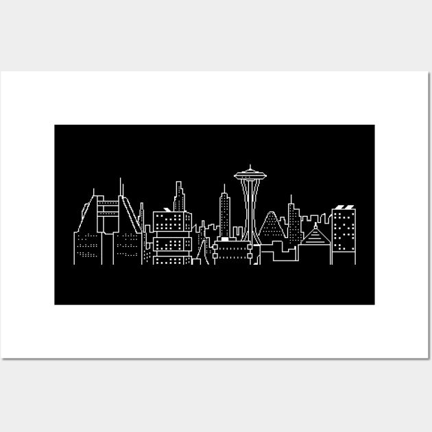 Seattle Pixel Skyline Wall Art by CCDesign